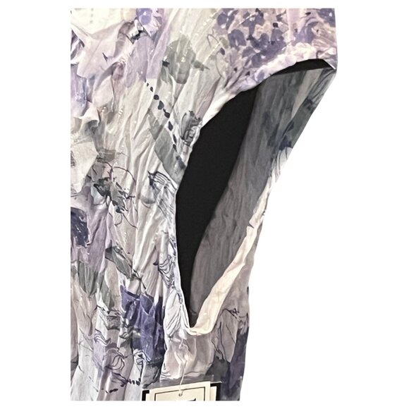 90's U Dress By Sharon Sleeveless Purple Metallic Thread Ruffled Top New Large - Picture 8 of 12